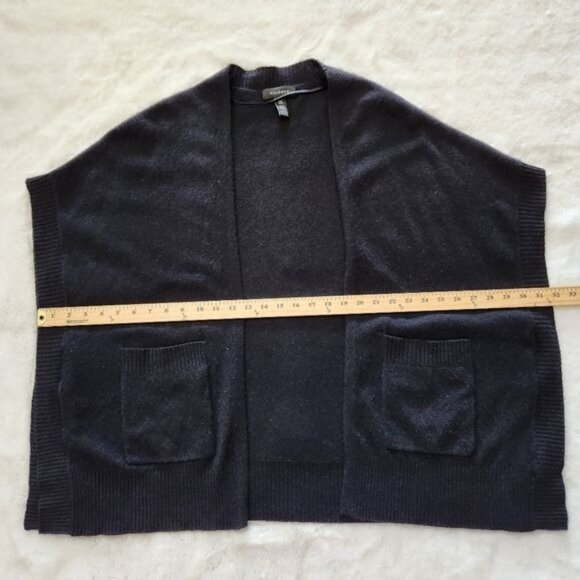 Halogen black Cardigan 100% Cashmere One Size - Picture 10 of 11